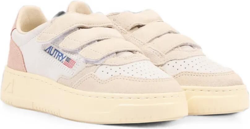 Autry Kids Medalist leren sneakers met klittenband Beige