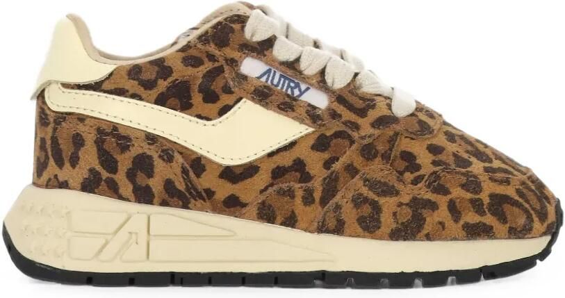 Autry Kids Reelwind Low leren sneakers met luipaardprint Bruin - Foto 4