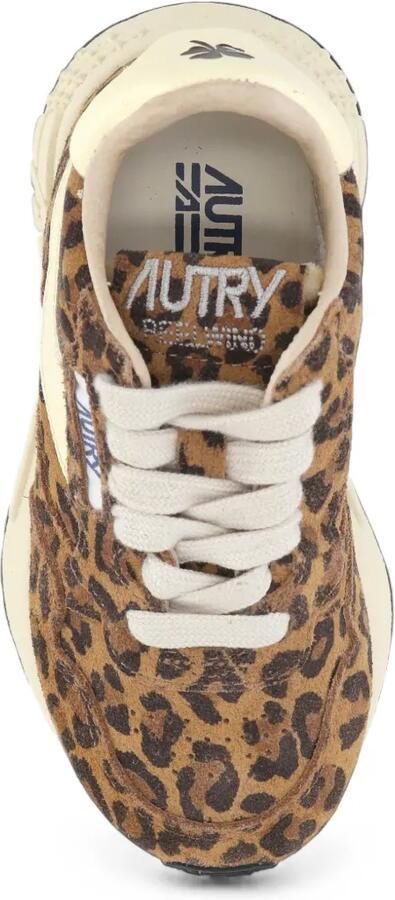 Autry Kids Reelwind Low leren sneakers met luipaardprint Bruin - Foto 3