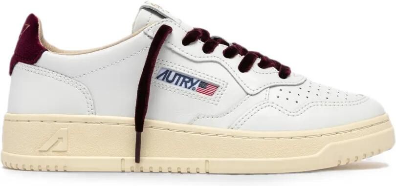 Autry Leren sneakers met fluwelen afwerking Wit