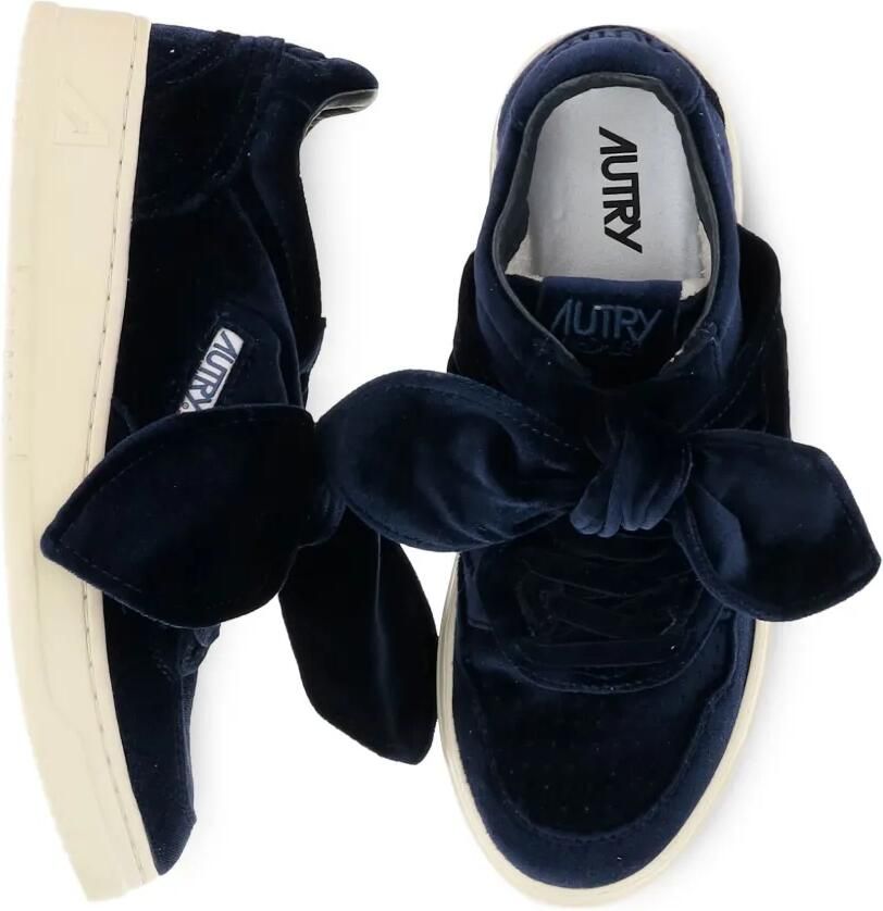 Autry Low-top fluwelen sneakers met strikdetail Blauw - Foto 2
