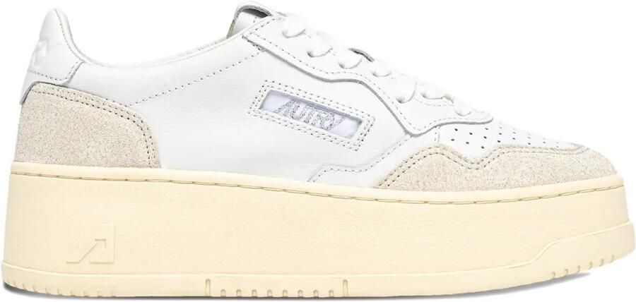 Autry Low-top leren sneakers met plateauzool Wit