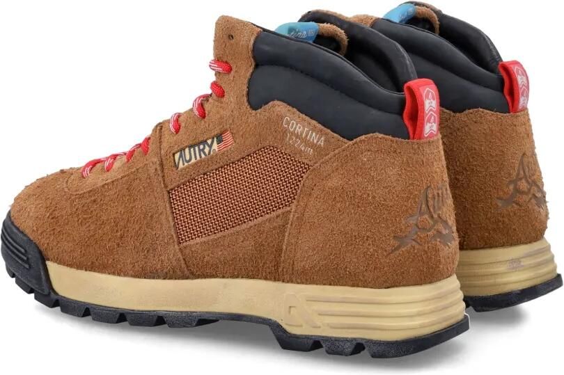Autry Malga Cortina in chestnut and flame scarlet suede sneakers Bruin - Foto 2