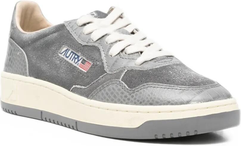 Autry Medalist leren sneakers met krokodillen-reliëf Grijs - Foto 2