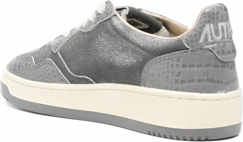 Autry Medalist leren sneakers met krokodillen-reliëf Grijs - Foto 3
