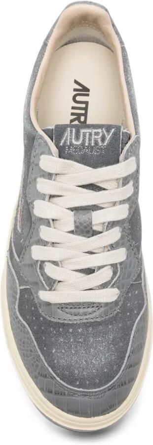 Autry Medalist leren sneakers met krokodillen-reliëf Grijs - Foto 4