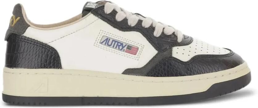 Autry Medalist sneakers met krokodillen-reliëf Wit