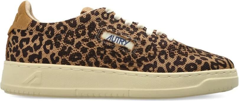 Autry Medalist Easeknit sneakers met luipaardprint Bruin