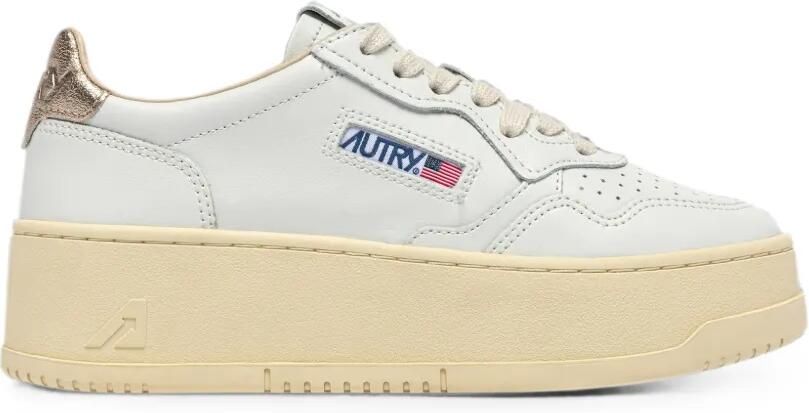 Autry Medalist leren sneakers met plateauzool Wit
