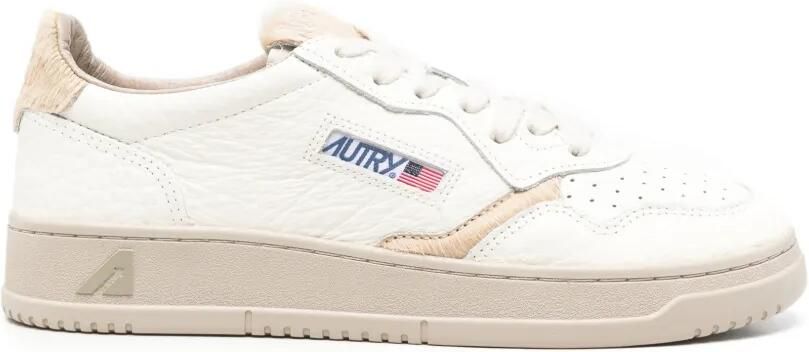 Autry Medalist leren sneakers met ponyhaar Wit
