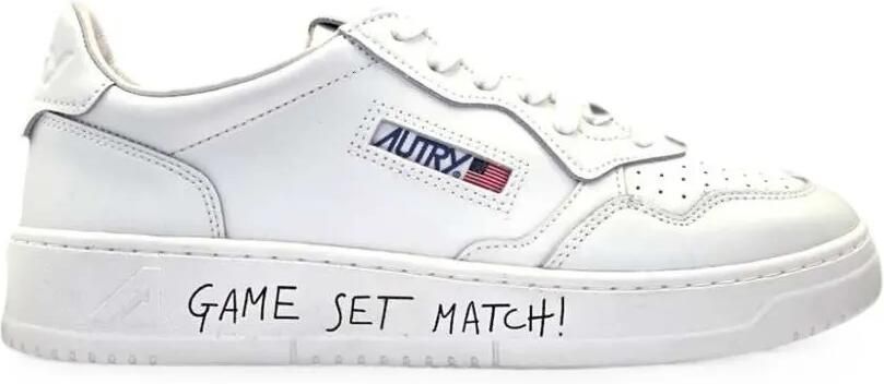 Autry Medalist leren sneakers met tekst Wit
