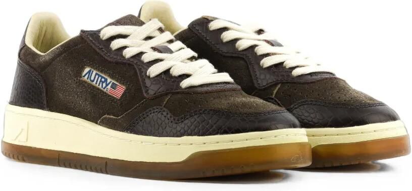 Autry Medalist Low sneakers met krokodillen-reliëf Bruin - Foto 5