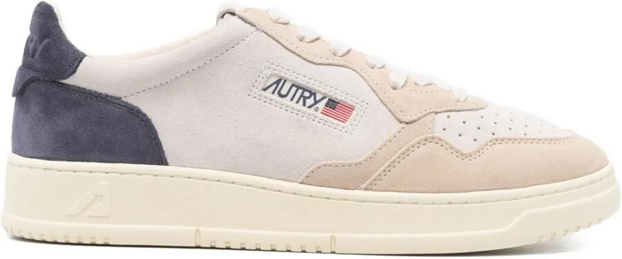 Autry Medalist Low driekleurige sneakers in suède Beige