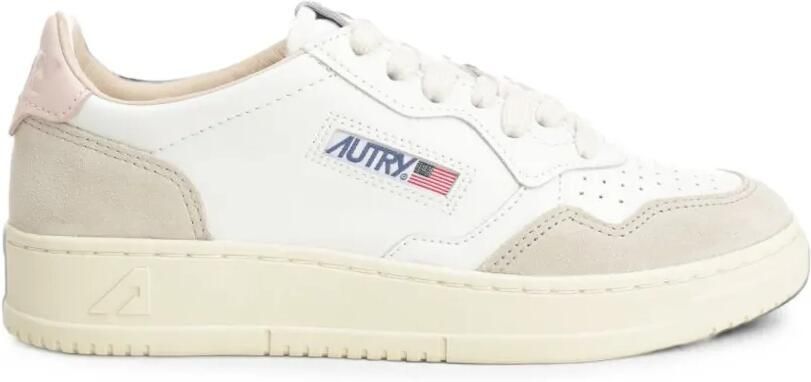 Autry Medalist Low leren sneakers met vlakken Wit