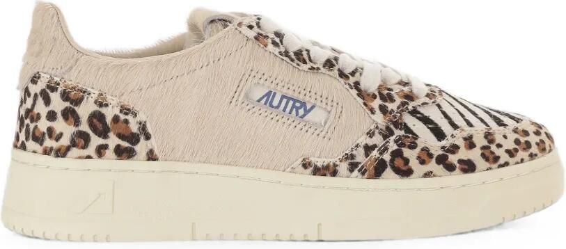 Autry Medalist Low sneakers met luipaardprint Beige