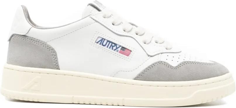Autry Medalist Low sneakers van leer en suède Wit