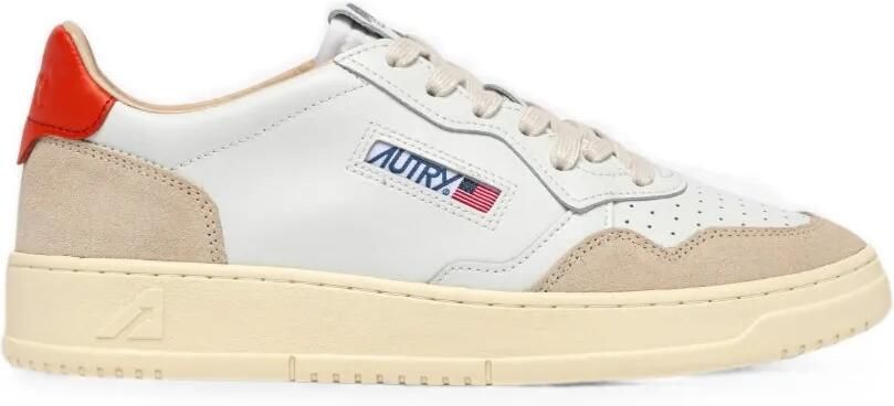 Autry Medalist Low sneakers van leer en suède Wit