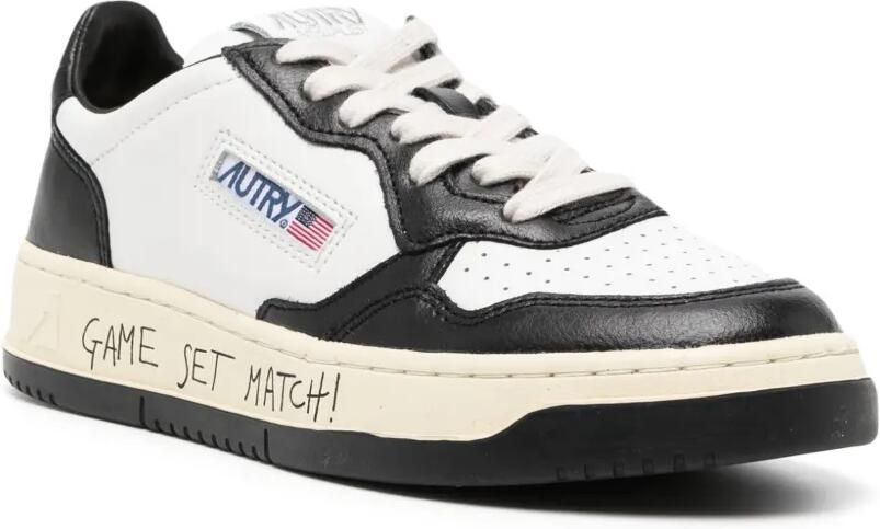 Autry Medalist Low sneakers van wit en zwart leer met tekst - Foto 2