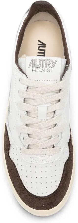 Autry Medalist Low sneakers van wit leer en mahonie suède - Foto 4
