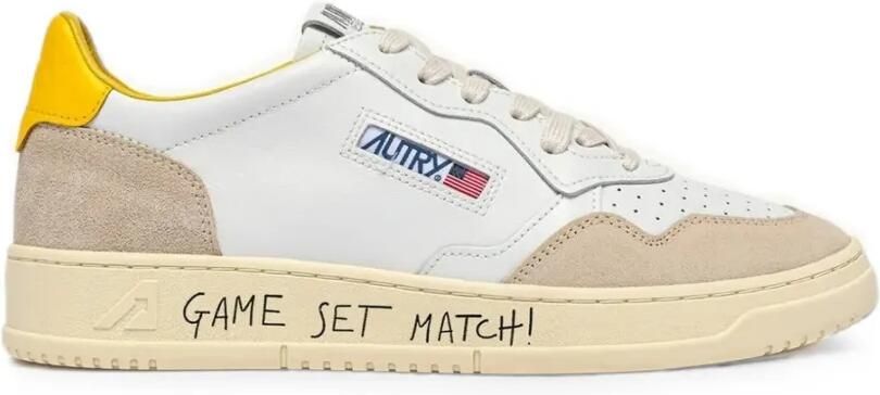 Autry Medalist Low sneakers van wit leer en suède
