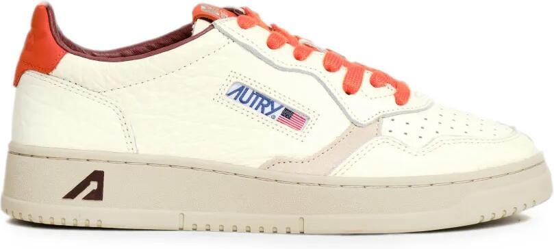 Autry Medalist Low sneakers van zand- en pompoenleer Beige