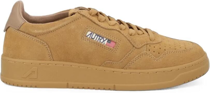 Autry Medalist Low suède sneakers met geperforeerde details Bruin