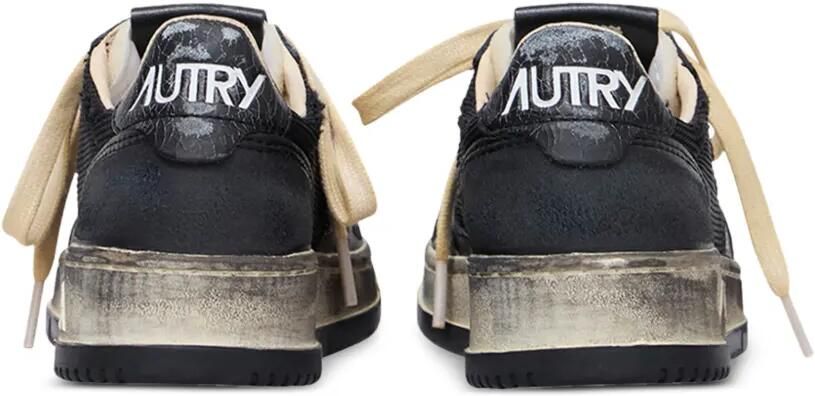 Autry Medalist Low Super Vintage sneakers in white and tanzanite leather and dragon mesh Zwart - Foto 2