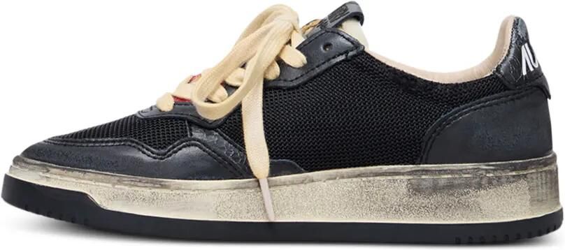 Autry Medalist Low Super Vintage sneakers in white and tanzanite leather and dragon mesh Zwart - Foto 3