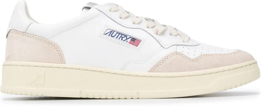Autry MEDALIST low-top sneakers van beige en wit leer