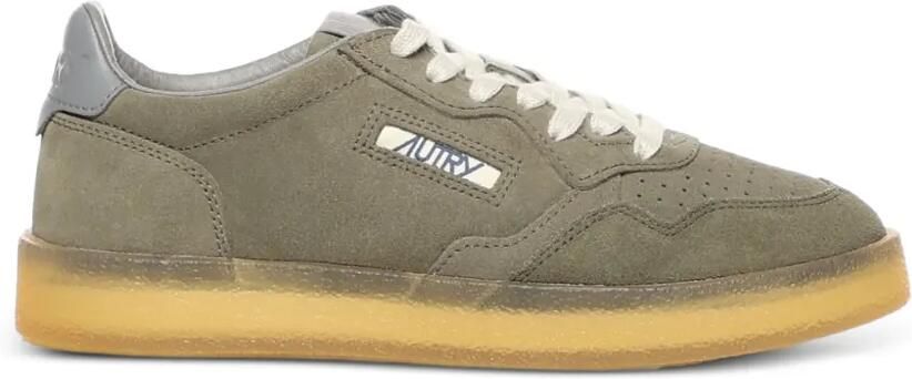 Autry Medalist low-top sneakers van leer en suède Groen