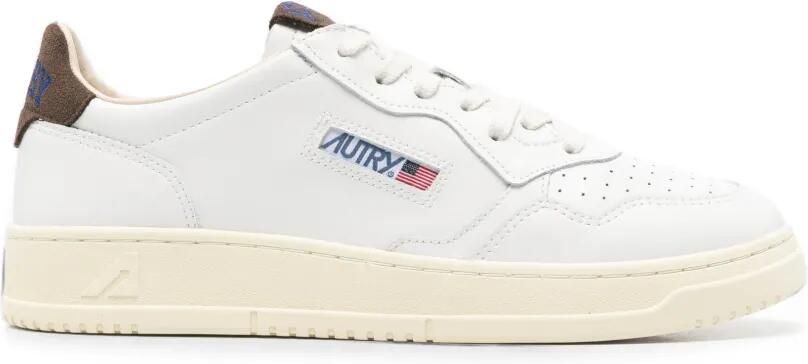 Autry Medalist low-top sneakers van leer en suède Wit