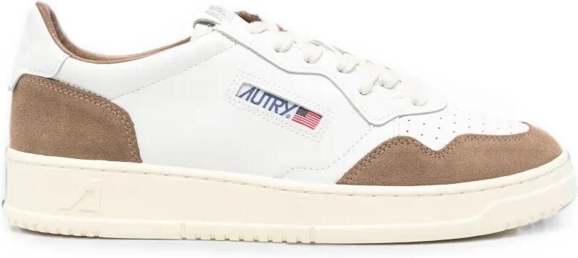 Autry Medalist low-top sneakers van leer en suède Wit