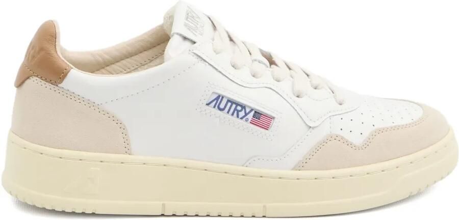 Autry Medalist low-top sneakers van suède en leer Wit