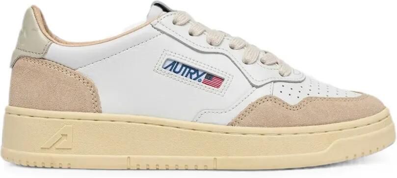 Autry Medalist low-top sneakers van suède en leer Wit