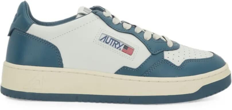 Autry Medalist low-top sneakers van wit en blauw leer
