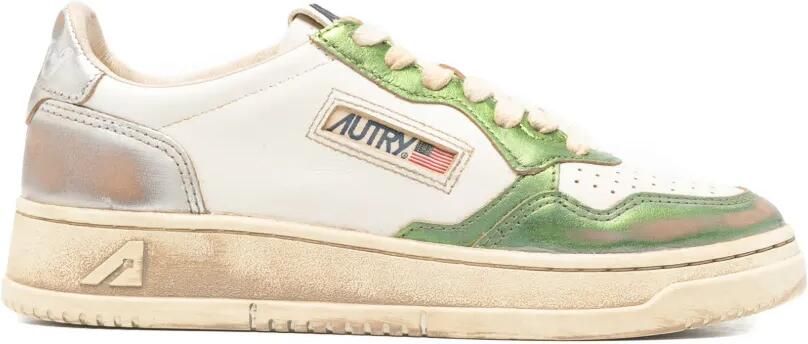 Autry Medalist low-top super vintage sneakers van leer Wit