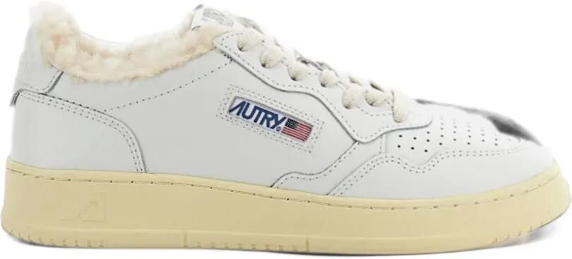 Autry Medalist shearling-trim sneakers Wit