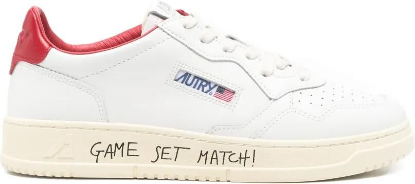 Autry Medalist sneakers met geperforeerd rood detail Wit