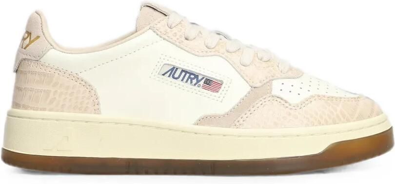 Autry Medalist sneakers met krokodillen-reliëf Beige