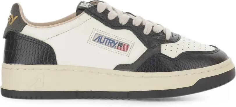 Autry Medalist sneakers met krokodillen-reliëf Wit