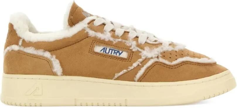 Autry Medalist suède katoenen sneakers Beige