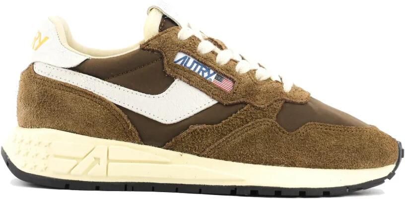 Autry Reelwind low-top sneakers met logopatch Bruin