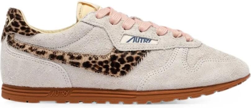 Autry Reelwind Low sneakers met luipaardprint Grijs