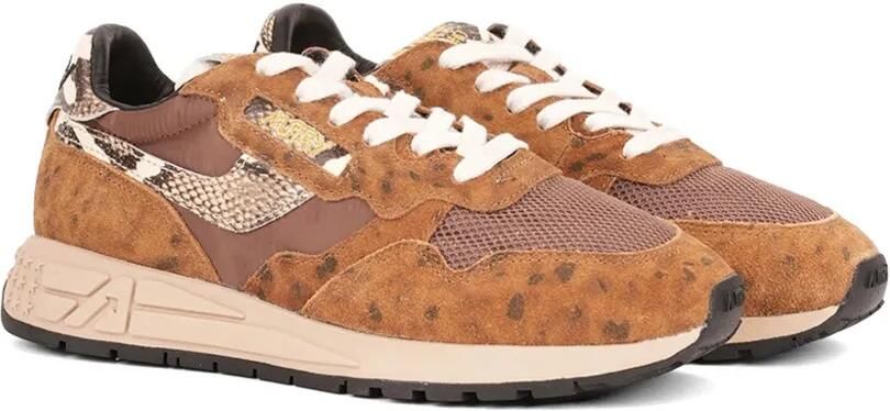 Autry Reelwind Low sneakers van Evy Leopard en zomerse nylon en suède Bruin - Foto 4