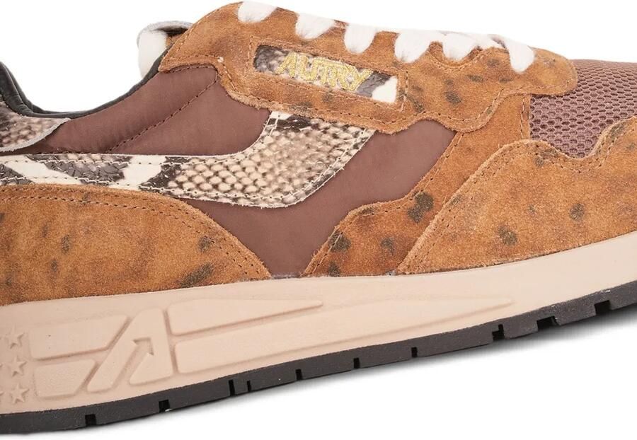 Autry Reelwind Low sneakers van Evy Leopard en zomerse nylon en suède Bruin - Foto 2