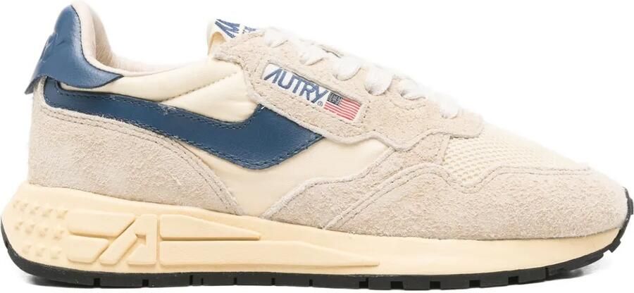 Autry Reelwind low-top sneakers met suède vlakken Beige