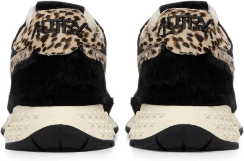 Autry Reelwind low-top sneakers van nylon en luipaardhaar Zwart - Foto 2