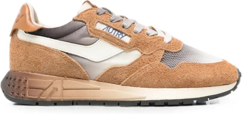 Autry Reelwind sneakers met suède vlak Bruin