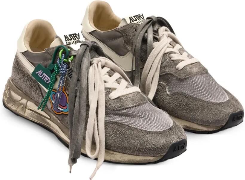 Autry Reelwind Super Vintage sneakers in white and black suede and nylon Grijs - Foto 3