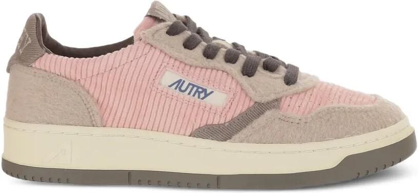 Autry Ribfluwelen sneakers met vlakken Roze